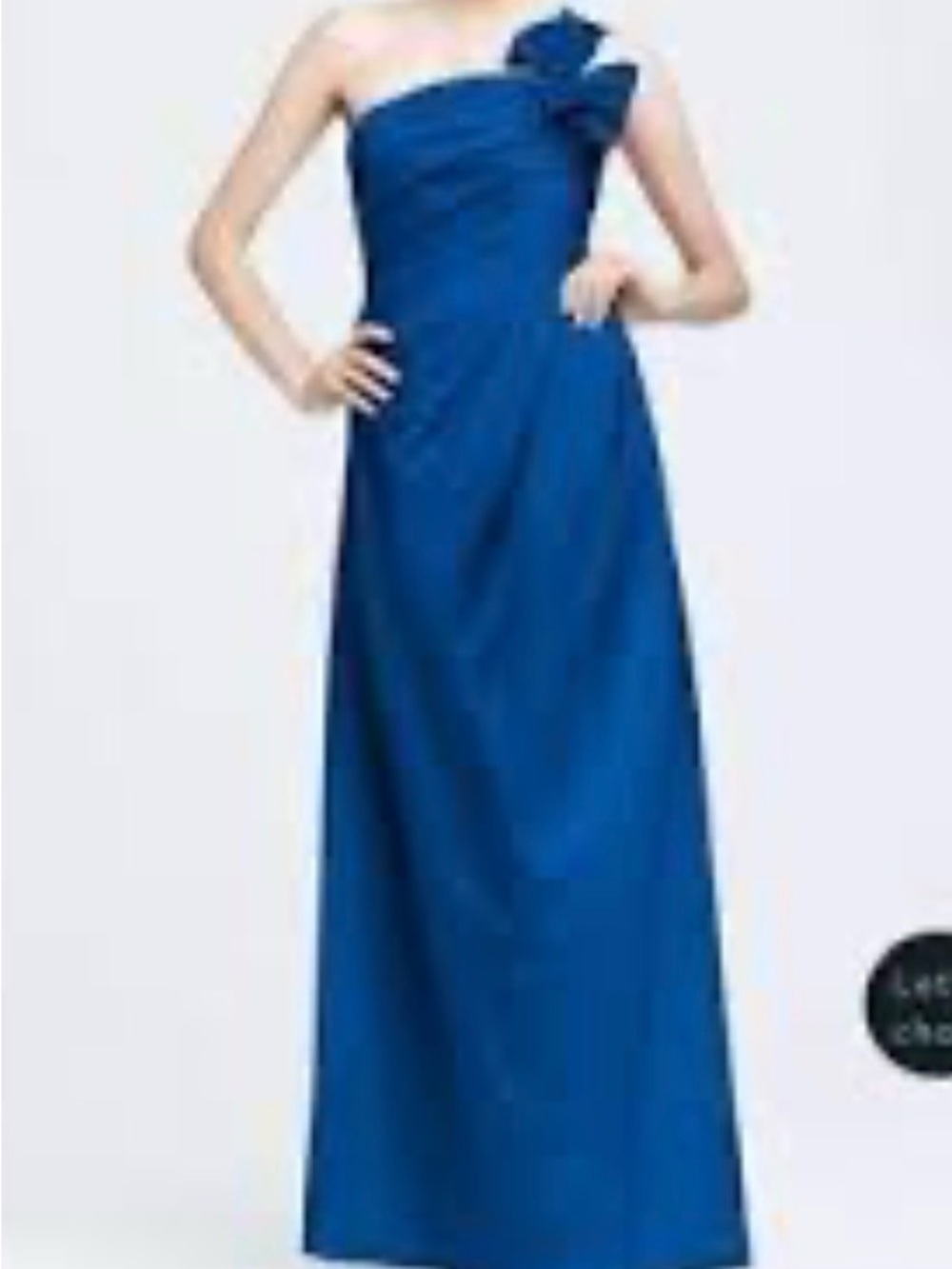 Strapless Royal Blue Evening Gown with Side Bow David’s bridal